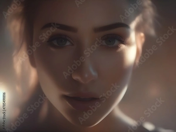 Fototapeta Capture the timeless elegance and confident allure of a young woman in this stunning portrait. AI generated art