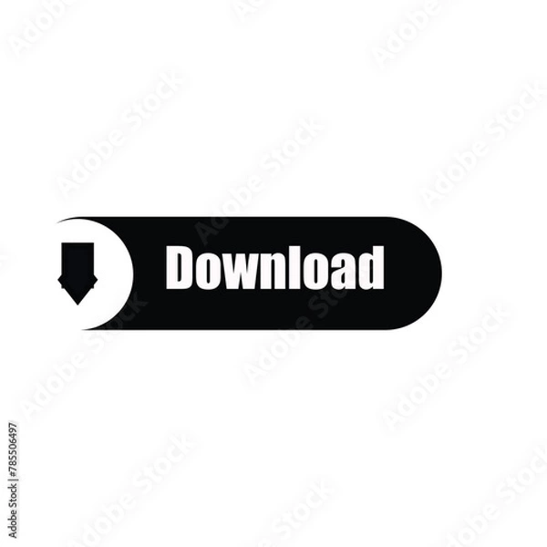 Obraz Download Button vector icon. website Save cloud icon push button for UI UX, website, mobile application.Click here download button.