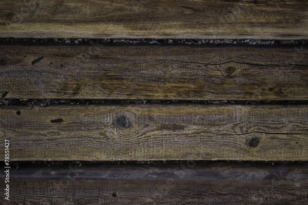 Fototapeta Natural wooden background with hoarfrost