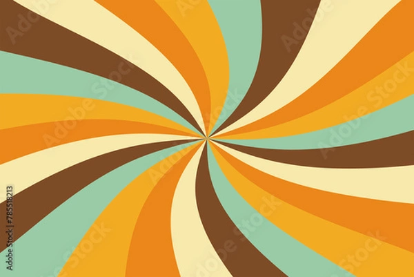 Fototapeta Retro style colored sunburst or sunbeam swirl