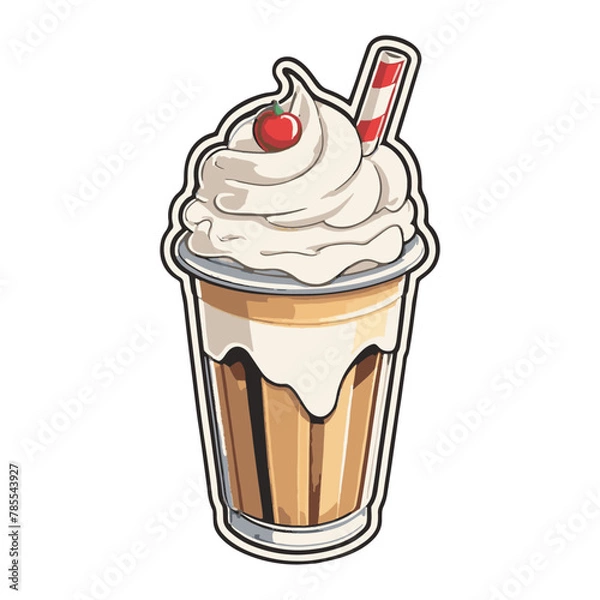Fototapeta vector clipart tasty milkshake, isolation