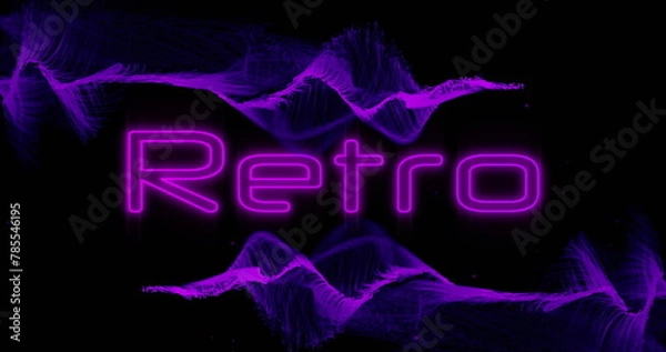 Obraz Obraz kształtów i tekst retro na czarnym tle