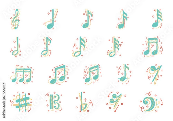 Fototapeta Music Note Icon Element Set