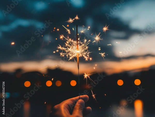 Fototapeta holding a sparkler