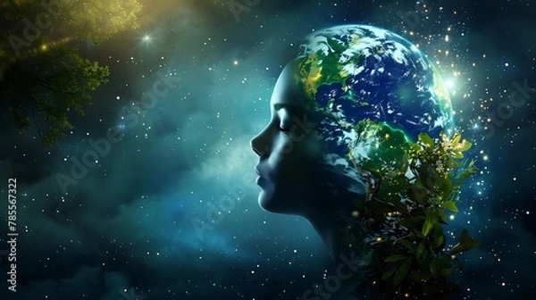 Fototapeta Artistic image of mother earth. World environment and mother earth day concept