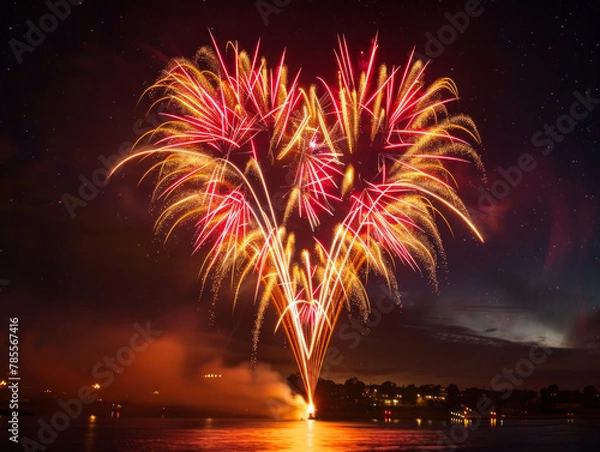 Fototapeta heart shaped firework
