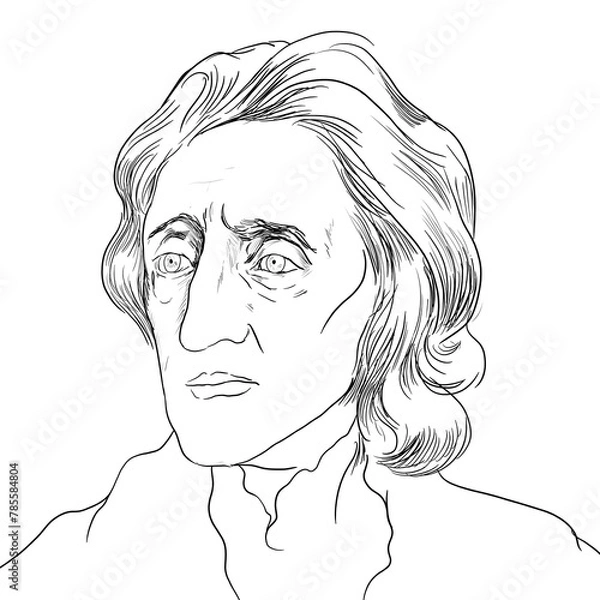 Fototapeta Realistic illustration of British philosopher and physicist John Locke