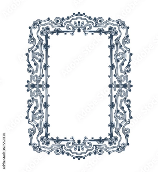 Fototapeta Frames in retro style.  Monochrome  frames isolated on white background. Vector