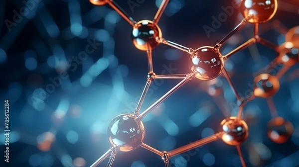 Fototapeta Abstract 3d rendering of molecules. Molecule structure for medical background.