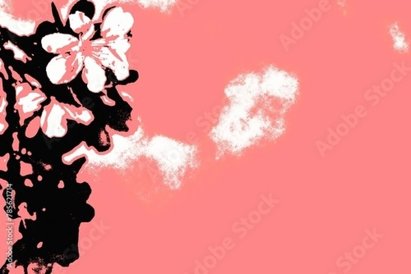 Obraz Background with plum blossoms on the left