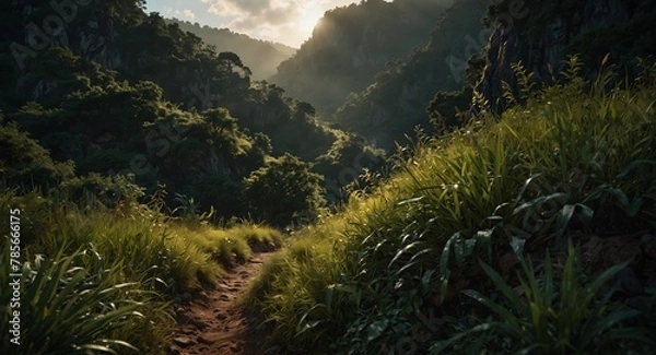 Fototapeta An ultra detailed, realistic, digital art, featuring Brazilian nature. happy An_ultra_detailed_realistic_digital_art_featuring_Braz