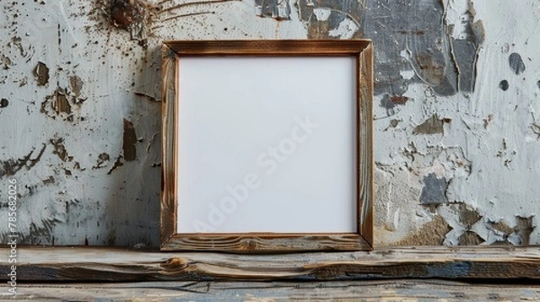 Fototapeta Minimalist Framed Blank Canvas with White Paper Generative AI