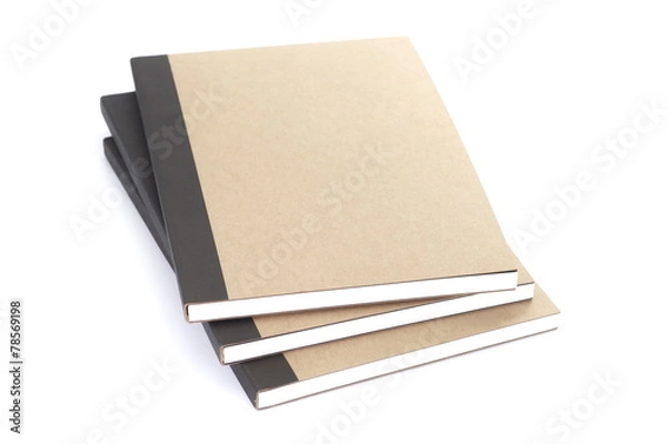 Fototapeta Brown notebook isolated on a white background
