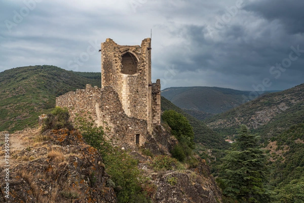 Obraz Ruins of the medieval castle of Lastours, in the Cathar region of southern France