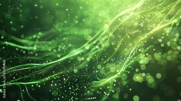 Obraz green futuristic technology background with organic motion and advanced digital visuals showcasing sci fi inspired modern tech design
