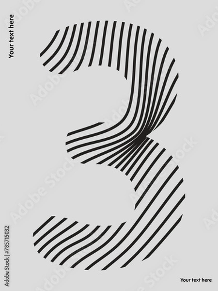 Obraz three zebra streps vector design