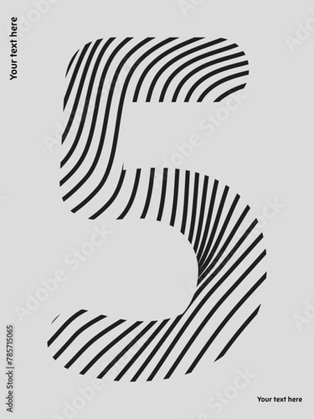 Obraz five zebra streps vector design