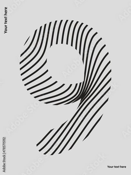 Obraz nine zebra streps vector design