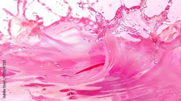 Obraz An abstract splash background, pink and white color theme. Generated by artificial intelligence.