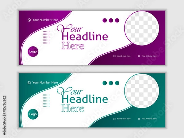 Fototapeta Modern business solution facebook cover design and corporate web banner template