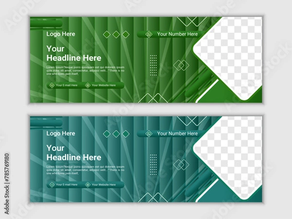 Fototapeta Facebook cover page and web banner design template