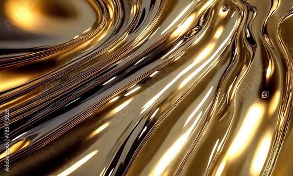 Obraz Radiant Majesty: Spellbinding Gold Texture Landscapes