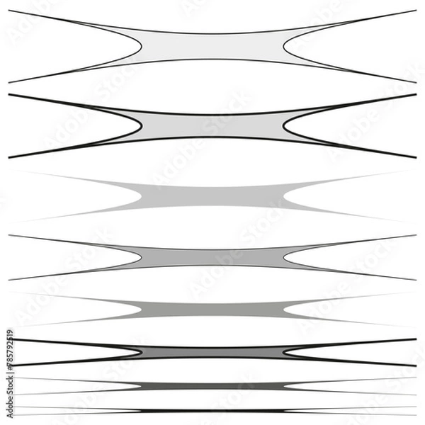 Fototapeta Abstract lines with fluid shapes. Monochrome gradient waves. Dynamic form design. Vector illustration. EPS 10.
