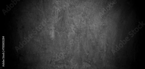 Fototapeta Old wall texture smeared engine oil cement dark black gray  background abstract grey color design are light with white gradient background.