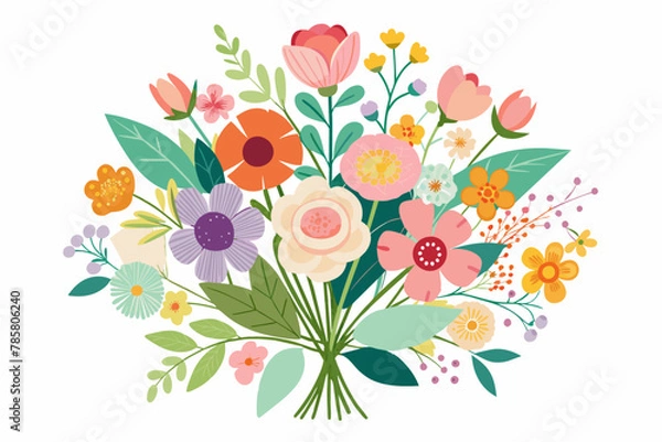 Fototapeta Charming bouquets adorned with vibrant flowers create a captivating display.