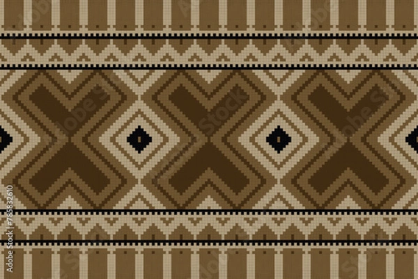 Fototapeta Motif Ikat Floral Paisley Embroidery Background. Ikat Background Geometric Ethnic Oriental Pattern traditional.aztec Style Abstract Vector design for Texture,fabric,clothing,wrapping,sarong.