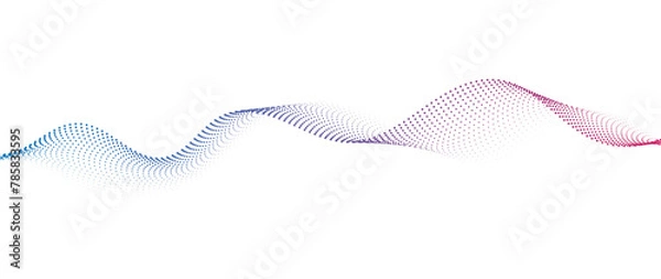 Obraz Flowing Dot Wave halftone gradient pattern on transparent background