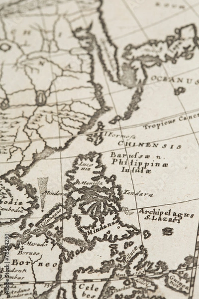 Fototapeta 古地図　アジア