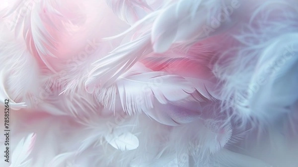 Fototapeta Soft, abstract feathery textures in whites and pinks, conveying tenderness and gentle affection.