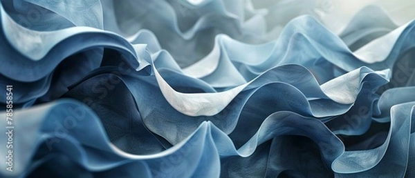 Fototapeta Choreographed shapes, blues and grays in 3D poetry