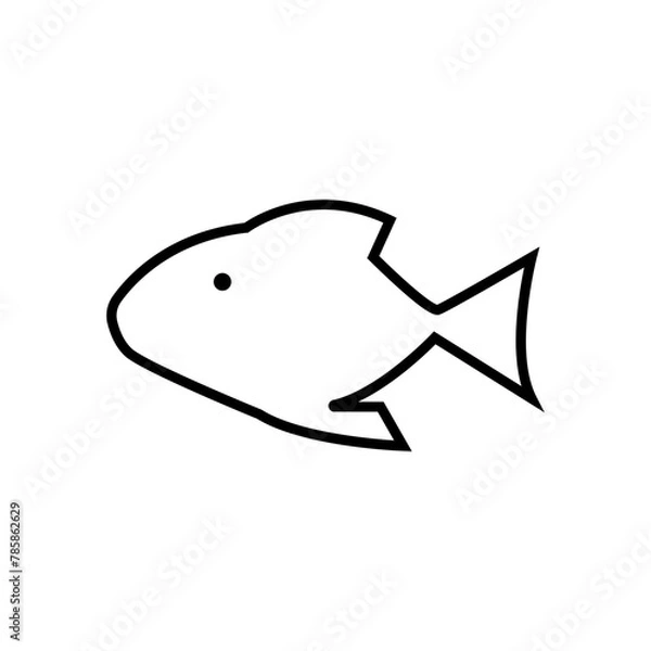 Fototapeta Fish line icon vector