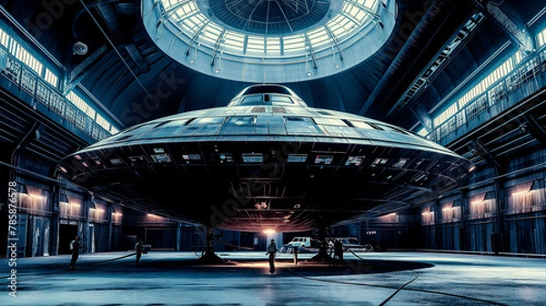 Obraz Alien ship in secret hangar