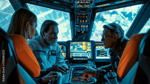 Fototapeta Scientists study alien ship