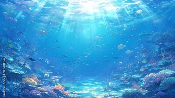 Fototapeta 南国の海の水中3