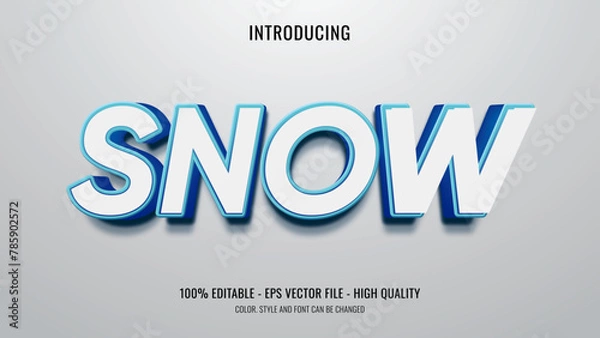 Obraz Editable blue text effect with 3d style