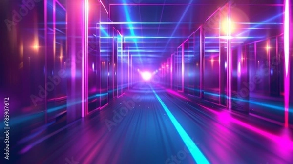 Fototapeta glowing Neon Color Futuristic abstract Background