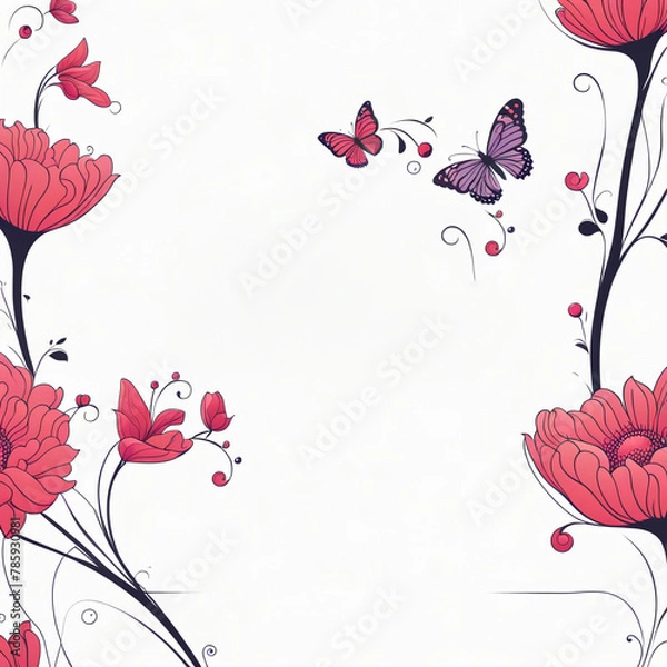 Obraz Flower frame background_03