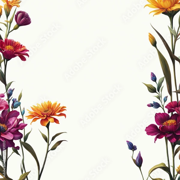 Obraz Flower frame background_07