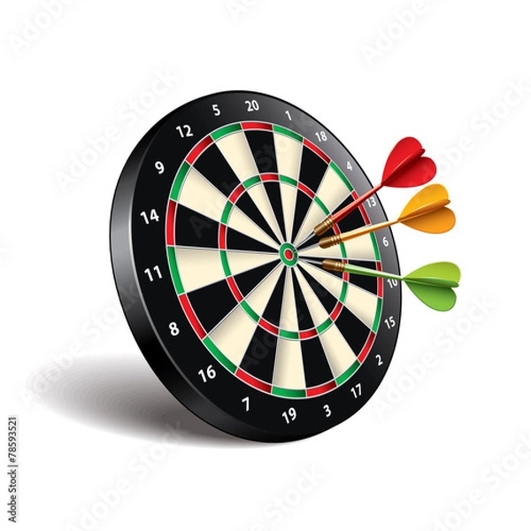 Fototapeta Darts target isolated on white vector