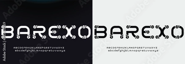 Fototapeta Modern elegant alphabet with urban style template