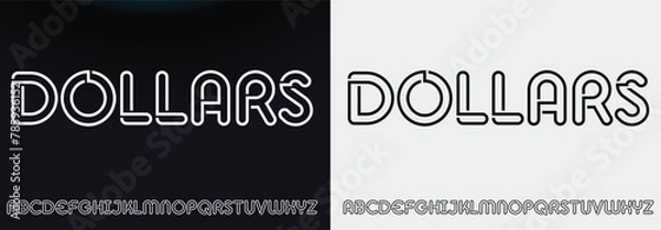 Fototapeta Modern abstract digital tech font. Logo creative font, type, technology, movie, digital, music, movie. Fonts and illustration in vector format. Luxury Font