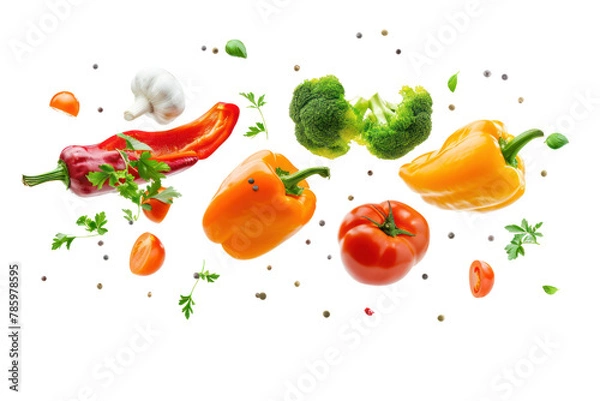 Obraz Flying vegetables
.isolated on white background