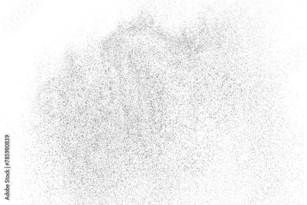 Fototapeta Black texture overlay. Abstract light pattern. Dust grainy texture on white background. Grain noise stamp. Old paper. Grunge design elements. Vector illustration, eps 10.
