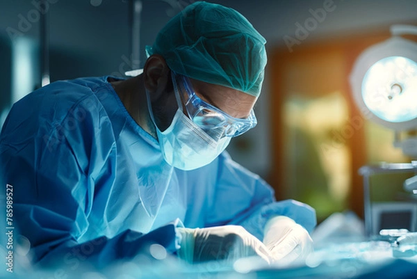 Fototapeta Surgeon at work in operating room