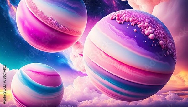 Obraz スイーツの惑星と宇宙