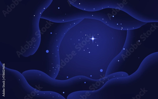 Obraz Vector space background . Cute flat style template with Stars in Outer space